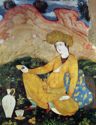 Hoveling van het Hof van Shah Abbas I (1588-1629) door Persian School